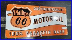 Phillips Motor Oil Porcelain Enamel Sign 48 X 24 Inches