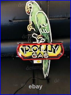 Polly Gas Gasoline Motor Oil 24 Neon Lamp Light Sign HD Vivid Printing