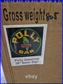 Polly Gas HUGE 36 inch Neon Sign Gasoline & Motor Oil New In Box