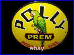 Polly Motor Oil Porcelain Enamel Sign 30x30 Inches Polly Motor Oil Porcelain Enamel Sign 30x30 Inches