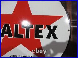 Porcelain Caltex Motor Oil Enamel Metal Sign Plate Size 30 x 25 Inches