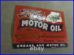 Porcelain Ford Motor Oil Enamel Sign Size 18 x 24 Inches