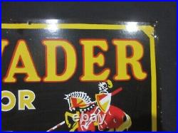 Porcelain Invader Motor Oil Enamel Metal Sign Plate Size 30 x 18 Inches