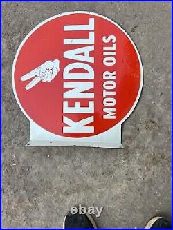 Porcelain Kendall Motor Oil Enamel Sign 24x24 Inches Double Sided With Flange