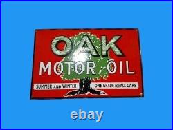 Porcelain OAK Motor Oil Enamel Sign Size 24x18 Inches