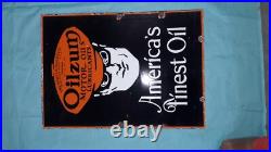 Porcelain Oilzum Motor Oil Enamel Sign 28x22 Inches Double Sided