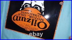 Porcelain Oilzum Motor Oil Enamel Sign 28x22 Inches Double Sided
