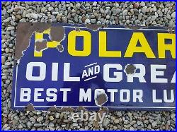 Porcelain Polarine Oil & Greases Best Motor Lubricants Gas & Service Station