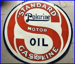 Porcelain Standard Polarine Motor Oil Sign SIZE 42 Round Double sided