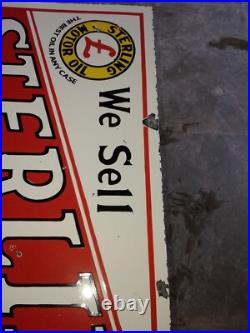 Porcelain Sterling Motor Oil Enamel Sign 36x18 Inches Double Sided