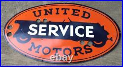 Porcelain United Motor Oil Enamel Sign 60 x 36 Inches