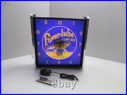 Power-Lube motor oil LED light up Advertising wall clock Brand New
