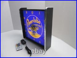 Power-Lube motor oil LED light up Advertising wall clock Brand New