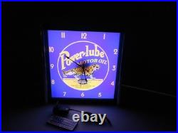 Power-Lube motor oil LED light up Advertising wall clock Brand New