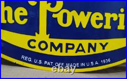 Power lube Motor Oil Porcelain Enamel Sign 30 X 30 Inches 1 sides