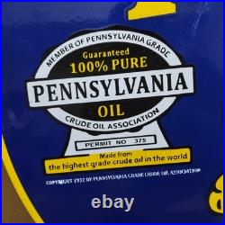 Power lube Motor Oil Porcelain Enamel Sign 30 X 30 Inches 1 sides