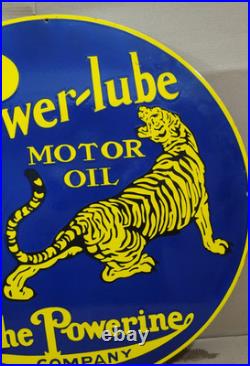 Power lube Motor Oil Porcelain Enamel Sign 30 x 30 Inches 1 Sided