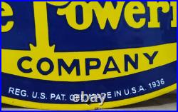 Power lube Motor Oil Porcelain Enamel Sign 30 x 30 Inches 1 Sided
