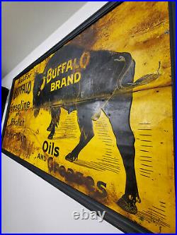 Prairie City Oil Co. Ltd. Rare Buffalo Gasoline And English Motor Oil Sign