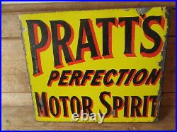 Pratts perfection motor spirit enamel sign. Vintage sign. Petroleum. Petrol sign