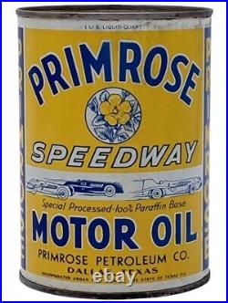 Primrose Motor Oil of Dallas TX DIECUT NEW 28 Tall Sign USA STEEL XL Size 7 lbs