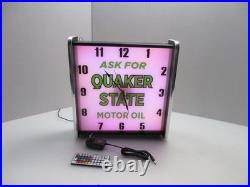 Quaker State Motor Oil LED light up Advertising wall clock Brand New Quaker State Motor Oil LED light up Advertising wall clock Brand New