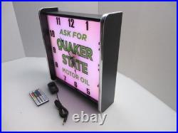 Quaker State Motor Oil LED light up Advertising wall clock Brand New Quaker State Motor Oil LED light up Advertising wall clock Brand New