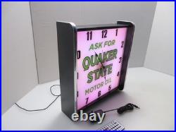 Quaker State Motor Oil LED light up Advertising wall clock Brand New Quaker State Motor Oil LED light up Advertising wall clock Brand New