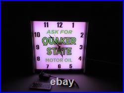 Quaker State Motor Oil LED light up Advertising wall clock Brand New Quaker State Motor Oil LED light up Advertising wall clock Brand New