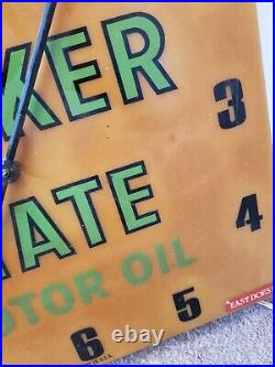 Quaker State Motor Oil Sign Clock Vintage Not Working As Is Condition Issues