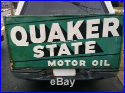 Quaker State Motor Oil embossed Original sign 69 1/2 X 33 3/4 A-M 55