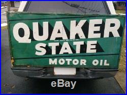 Quaker State Motor Oil embossed Original sign 69 1/2 X 33 3/4 A-M 55
