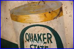 Quaker State Oil Sign Vintage Metal Advertising 7ft large Motor Oil Can Original