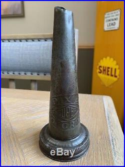 RARE Dixie Motor Oil Bottle Spout Nozzle Pourer Can Gas Sign Neck Glass Cap