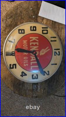 RARE Kendall Motor Oil Lollipop Clock RARE Kendall Motor Oil Lollipop Clock