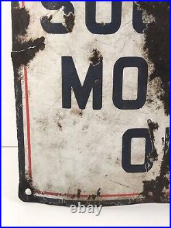RARE Socony Motor Oil Curved Porcelain Pump Plate Advertising Sign Visible Pump
