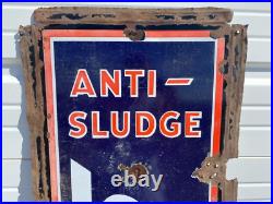 RARE Vintage Original ISO=VIS Anti-Sludge D Motor Oil Porcelain Sign RARE Vintage Original ISO=VIS Anti-Sludge D Motor Oil Porcelain Sign
