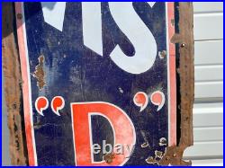 RARE Vintage Original ISO=VIS Anti-Sludge D Motor Oil Porcelain Sign RARE Vintage Original ISO=VIS Anti-Sludge D Motor Oil Porcelain Sign