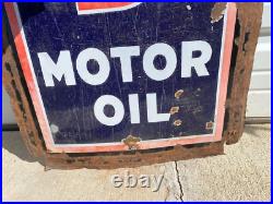 RARE Vintage Original ISO=VIS Anti-Sludge D Motor Oil Porcelain Sign RARE Vintage Original ISO=VIS Anti-Sludge D Motor Oil Porcelain Sign