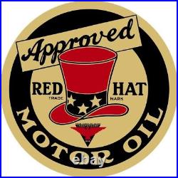 RED HAT Approved Motor Oil NEW Sign 40 Dia. Round USA Steel XXL Size