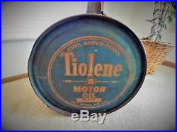 Rare 1920's Pure Oil Co. Tiolene 5 Gallon Motor Oil Rocker Can Gas Sign
