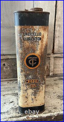 Rare 1920s tobacco city motor oil slim 1 gallon can edgerton wisconsin gas sign