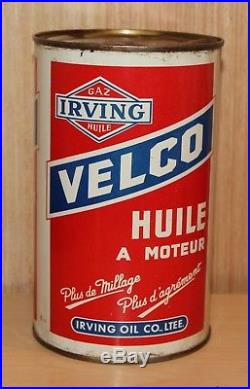 Rare 1940's Vintage Irving Velco Motor Oil Imper Quart Can