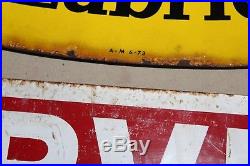 Rare 1973 Pennzoil Motor Oil 2-sided Metal Sign With Original Service Arrow Gas