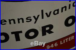 Rare 5' Original 50s Amalie Pennsylvania Motor Oil CAN Gas Auto Sign Wood framed