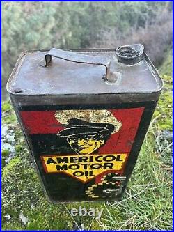 Rare Americol Motor Oil Tin Can