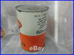 Rare Early Oilzum Motor Oil 5 Quart Metal Can Oswald