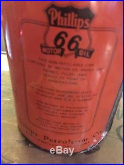 Rare Early Phillips 66 Quart Motor Oil Can Original Qt Gas Station Plane Sign