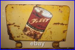 Rare Large Vintage Fleet K-T Motor Oil Grease Gas Station 2 Sided 35 Metal Sign