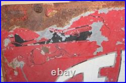 Rare Large Vintage Fleet K-T Motor Oil Grease Gas Station 2 Sided 35 Metal Sign